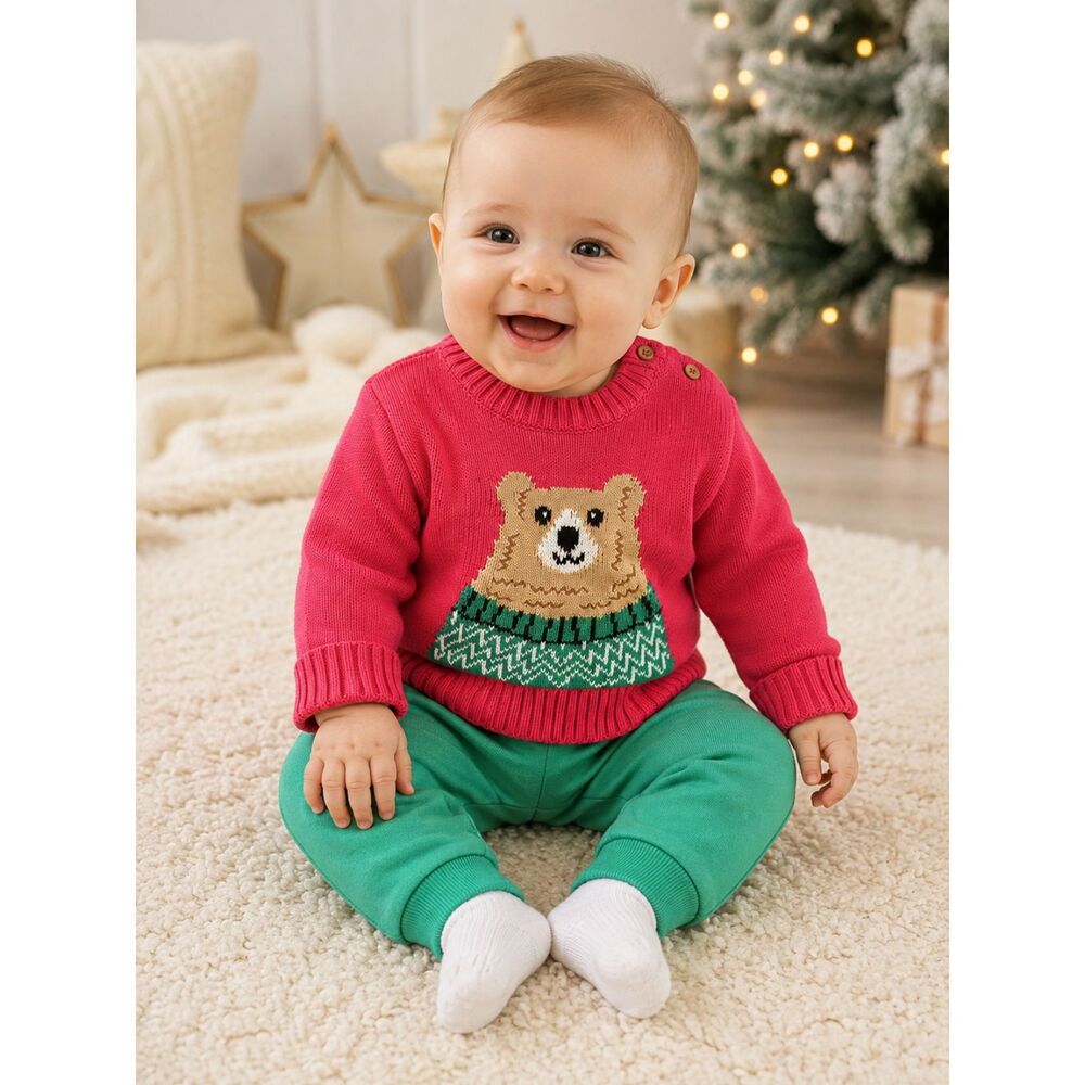 Tucker + Tate Baby Christmas Bear Sweater & Jogger Set 6M NWT